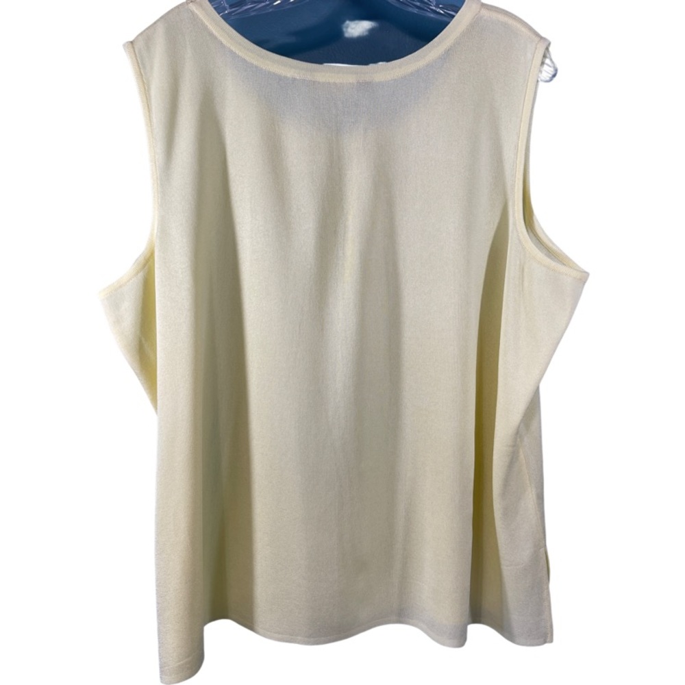 Ming Wang Timeless Mid Length Sccop Neck Sleeveless Tank Top Yellow 1X - Picture 5 of 7